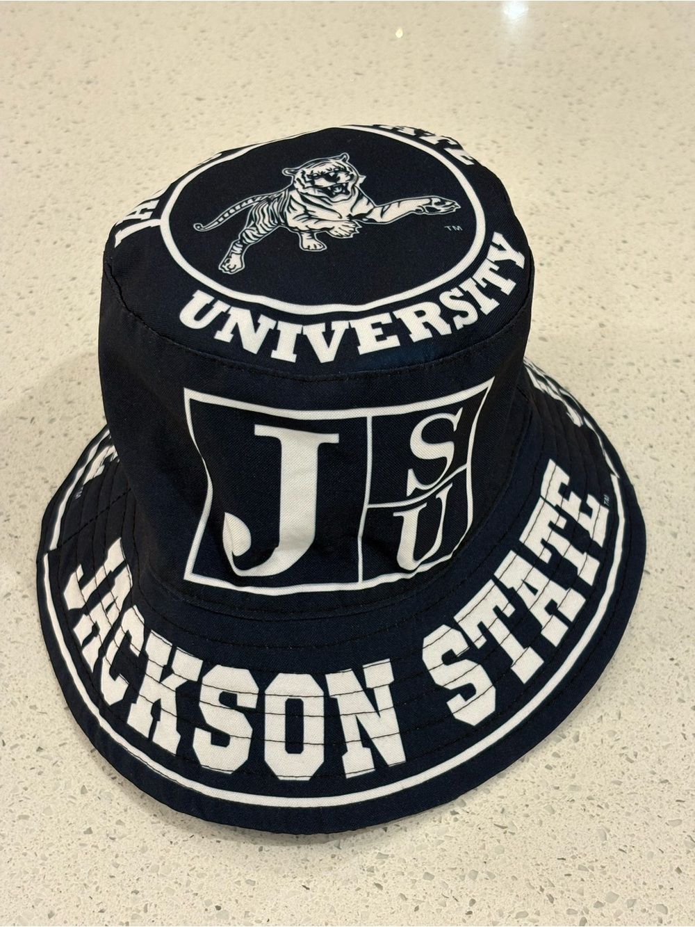 New Jackson State University JSU Tigers Bucket Hat Custom No Tags Black White